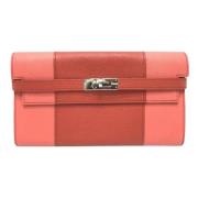 Pre-owned Leather wallets Hermès Vintage , Pink , Dames