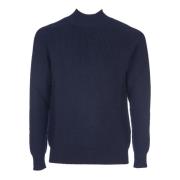 Blauwe Mock Neck Sweater Aw24 Tagliatore , Blue , Heren