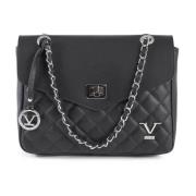 Stijlvolle Zwarte Leren Handtas 19v69 Italia , Black , Dames