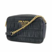 Pre-owned Leather shoulder-bags Prada Vintage , Black , Dames