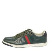 Pre-owned Leather sneakers Gucci Vintage , Green , Heren