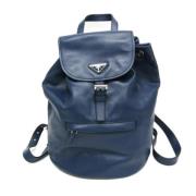 Pre-owned Leather backpacks Prada Vintage , Blue , Unisex