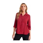 Knoopsluiting Tencel Blouse Bella Dahl , Red , Dames