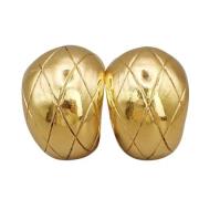 Pre-owned Metal earrings Chanel Vintage , Yellow , Dames