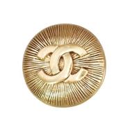 Pre-owned Metal brooches Chanel Vintage , Yellow , Dames