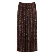 Midi Chocolade Rok Twinset , Brown , Dames