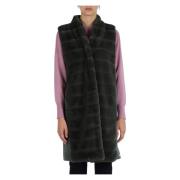 Faux Fur and Wool Vest Emme DI Marella , Green , Dames