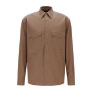 Relaxed Fit Overshirt Hugo Boss , Beige , Heren