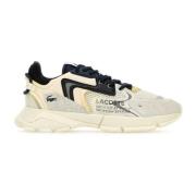 Kleurrijke Leren Mesh Neo Sneakers Lacoste , Multicolor , Heren