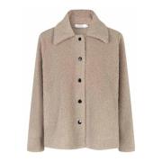 Teddy Kwaliteit Losvallende Jas Masai , Beige , Dames