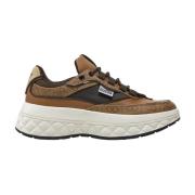 Beige Bruine Sneakers met Kyrki Fltkyr Fal12 Stijl Guess , Brown , Her...