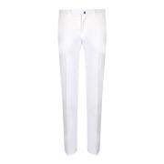 Witte Slim Fit Broek Incotex , White , Heren