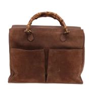 Pre-owned Suede gucci-bags Gucci Vintage , Brown , Dames