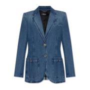 Denim blazer Versace , Blue , Dames