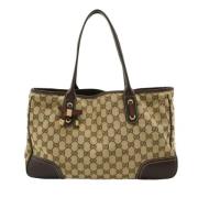 Pre-owned Canvas gucci-bags Gucci Vintage , Beige , Dames