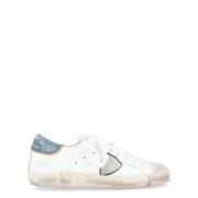 Vintage Blanc Bleu Lage Top Sneakers Philippe Model , White , Heren