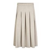 Elastische Taille Rok Beige Melange Masai , Beige , Dames