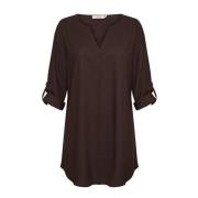 Ontspannen Tuniek Jurk Java Cream , Brown , Dames