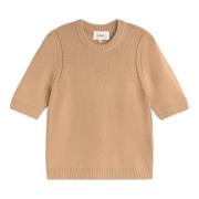 Kasjmier Trui met Geribbelde Details Ba&Sh , Beige , Dames