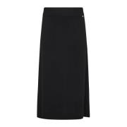 Zwarte Gebreide Rok met Elastische Taille MOS Mosh , Black , Dames