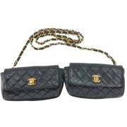 Pre-owned Leather chanel-bags Chanel Vintage , Black , Dames