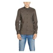 Bruine Geometrische Katoenen Shirt Knoopsluiting Antony Morato , Brown...