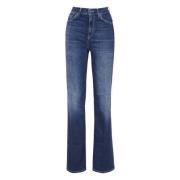 Denim Katoenen Jeans Rits Knoopsluiting Dondup , Blue , Dames