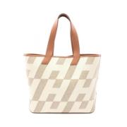 Pre-owned Leather totes Hermès Vintage , White , Dames