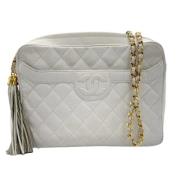 Pre-owned Leather chanel-bags Chanel Vintage , White , Dames