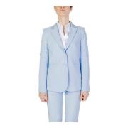 Lichtblauwe V-hals Blazer Sandro Ferrone , Blue , Dames