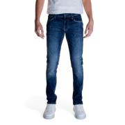 Blauwe Effen Heren Jeans Rits Knoop Antony Morato , Blue , Heren