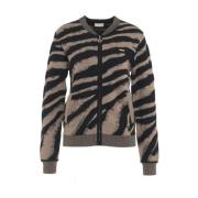 Glitter Animal Print Track Jacket Liu Jo , Brown , Dames