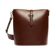 Retro Bucket Leren Crossbody Tas Max Mara Weekend , Brown , Dames