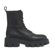 Leren Combat Boots met Ritsluiting Copenhagen Shoes , Black , Dames