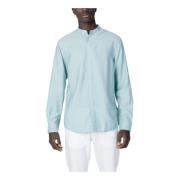 Groene Mandarin Kraag Shirt Lente/Zomer Antony Morato , Green , Heren