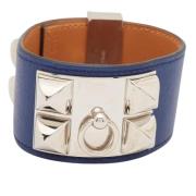 Pre-owned Leather bracelets Hermès Vintage , Blue , Dames