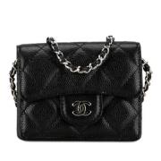 Pre-owned Leather chanel-bags Chanel Vintage , Black , Dames