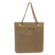 Pre-owned Leather chanel-bags Chanel Vintage , Beige , Dames