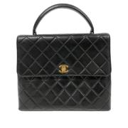 Pre-owned Leather chanel-bags Chanel Vintage , Black , Dames