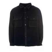 Overshirt in geborsteld wolmix Edwin , Blue , Heren