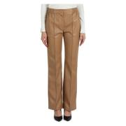 Ecopelle logo broek met elastische taille Twinset , Brown , Dames