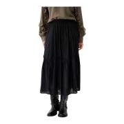 Ruches Rok Zwart IN Front , Black , Dames