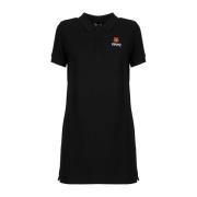 Zwart Logo Polo Jurk Katoenen Stof Kenzo , Black , Dames