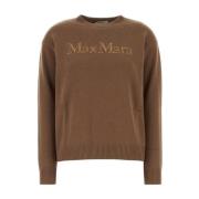 Karamelbruine wollen trui met ronde hals Max Mara , Brown , Dames