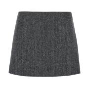 Grijze Wollen Mini Rok Pinko , Gray , Dames