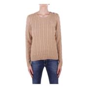 Beige Logo Front Button Sweater Ralph Lauren , Beige , Dames