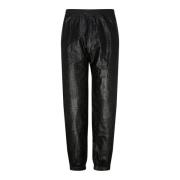 Leren joggingbroek met logo-reliëf Givenchy , Black , Heren