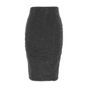 Geplooide Strass Jersey Rok Pinko , Black , Dames