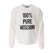 Pure witte sweatshirt met voorste slogan Moschino , White , Heren