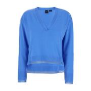 V-Neck Sweater Pinko , Blue , Dames